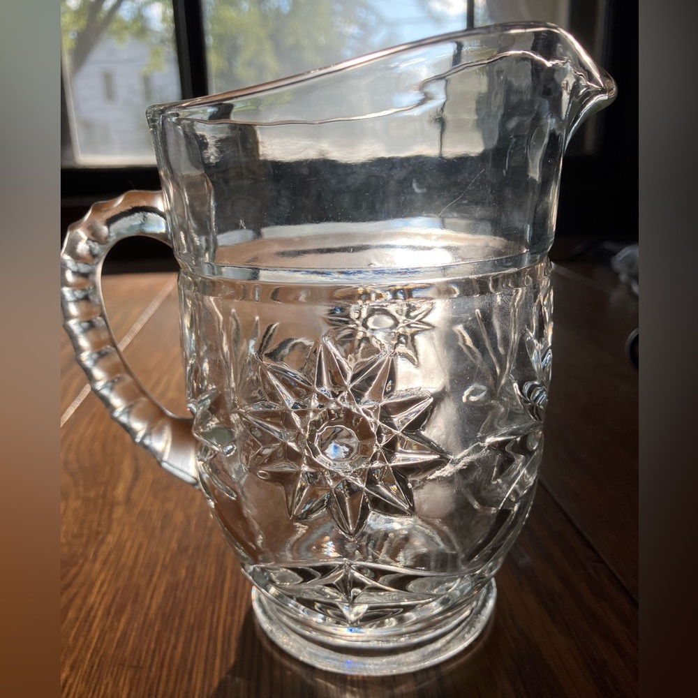 Vintage Star of David Anchor Hockey Clear Glass Mini Pint Pitcher - Picture 5 of 6